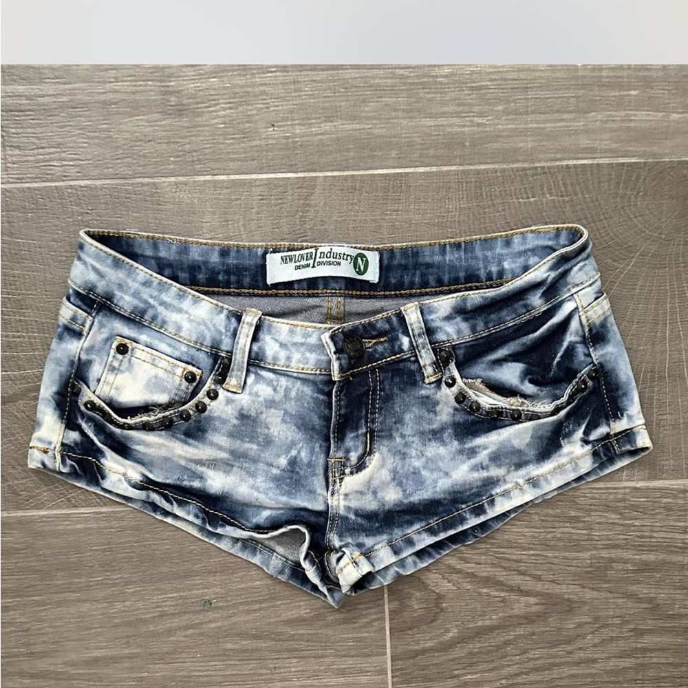 New Look Blue Jean Shorts Distressed Frayed Hem